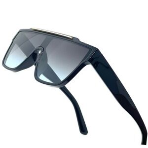 Flat Top Sunglasses Men's Fashion Square Frame Oversized Shades Miami Beach Hot‎